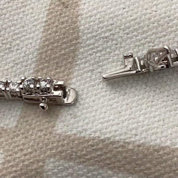 Sterling & Crystal Choker Necklace, 18” - Picture 4 of 5